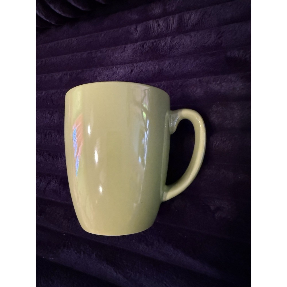 Coffee Mug Corelle Stoneware Garden Sketch Bands Olive Green (A4)